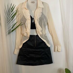 Rebecca Minkoff Black Mini Skirt with Zipper Accents